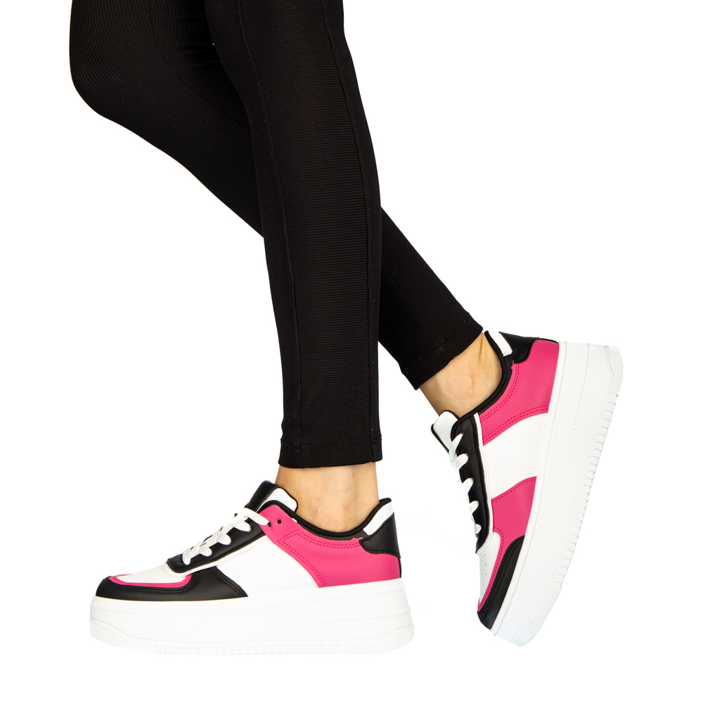 Pantofi sport dama Biona albi cu roz kalapod.net imagine reduceri